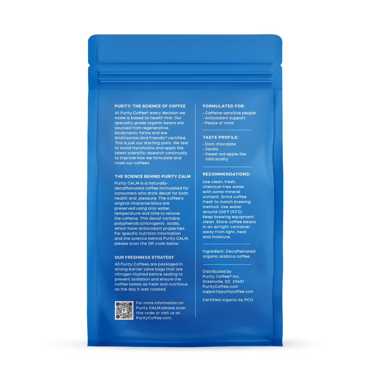 CALM Decaf Whole Bean Swiss Water Coffee
